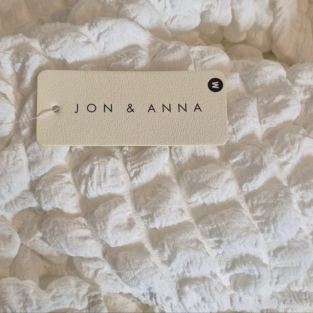 Jon & Anna White Textured Maxi Dress Waffle  NWT Dimensional White Intetesting - Picture 8 of 11